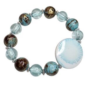 Coastal Stretch Fit Bracelet Blue Starburst Charm Fashion Jewelry Accessories